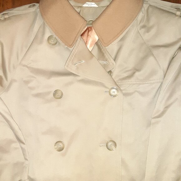 Khaki Tan Lined Camel Hair Over Coat / Trench * Evan-Picone * Details * Sz 10? - Picture 2 of 14